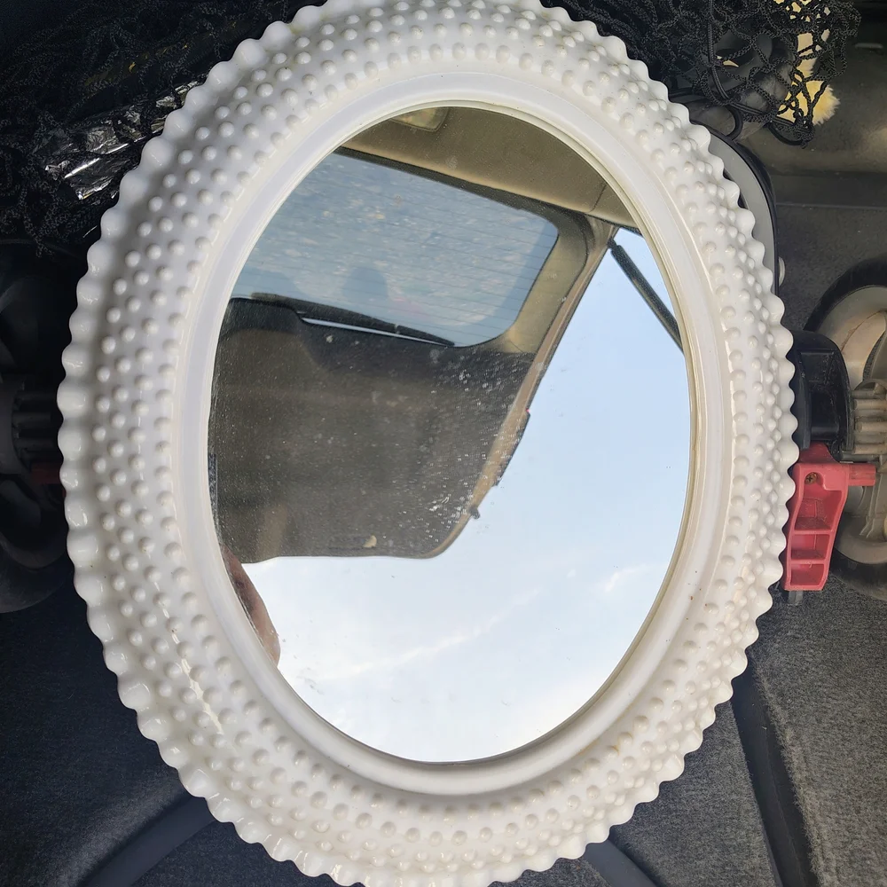 Elegant White Oval Wall Mirror